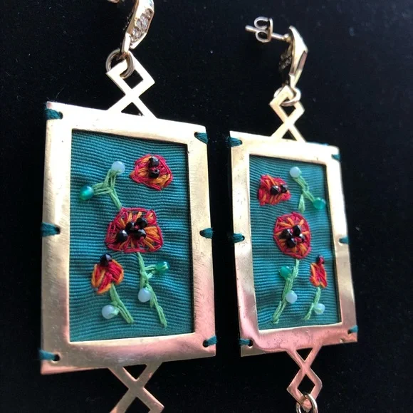 Lulu Frost hand-Embroidered Earrings
